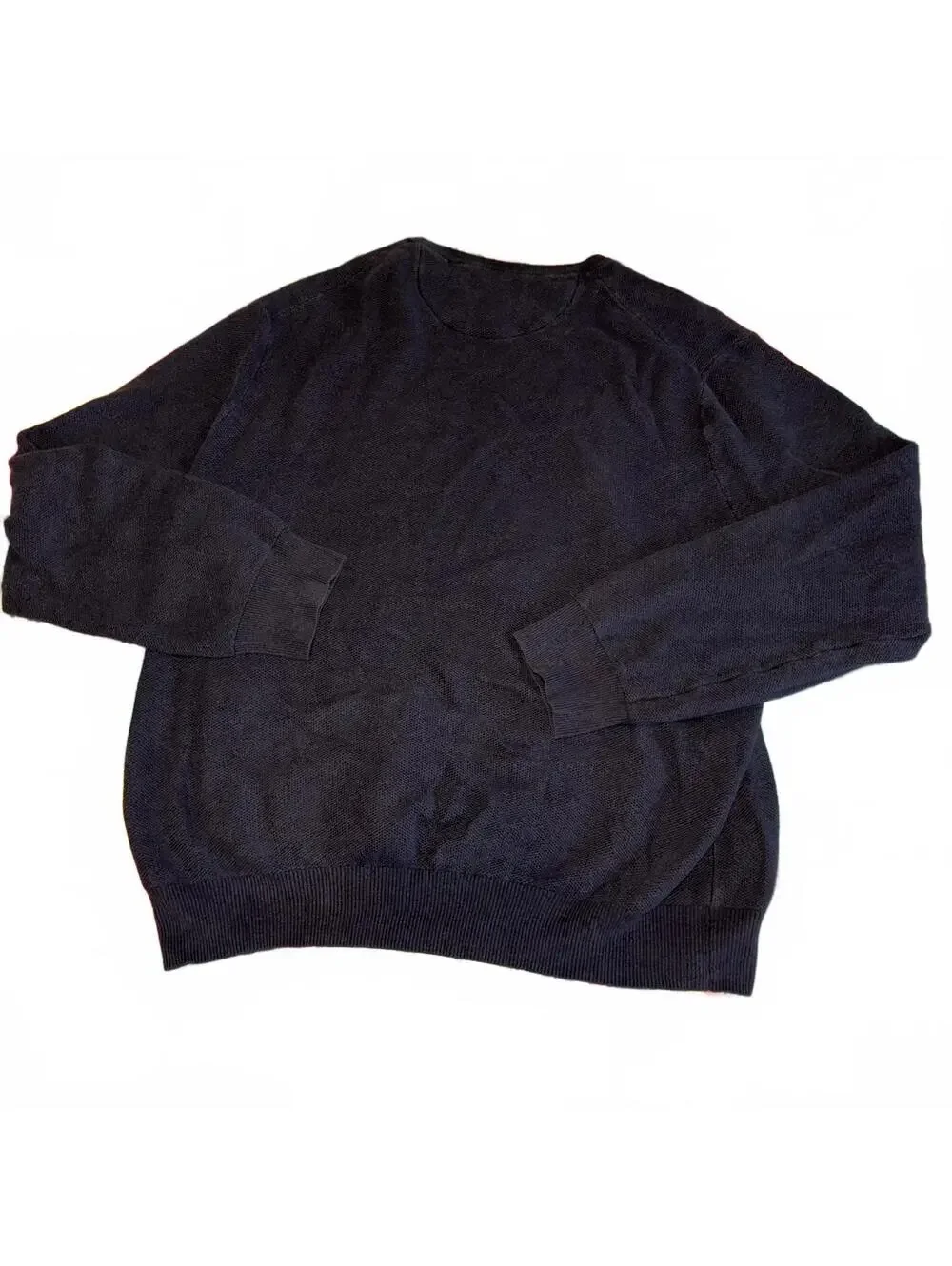 Polo Ralph Lauren Embroidered Mens XL Navy Blue Sweater Crewneck 100% Cotton RL